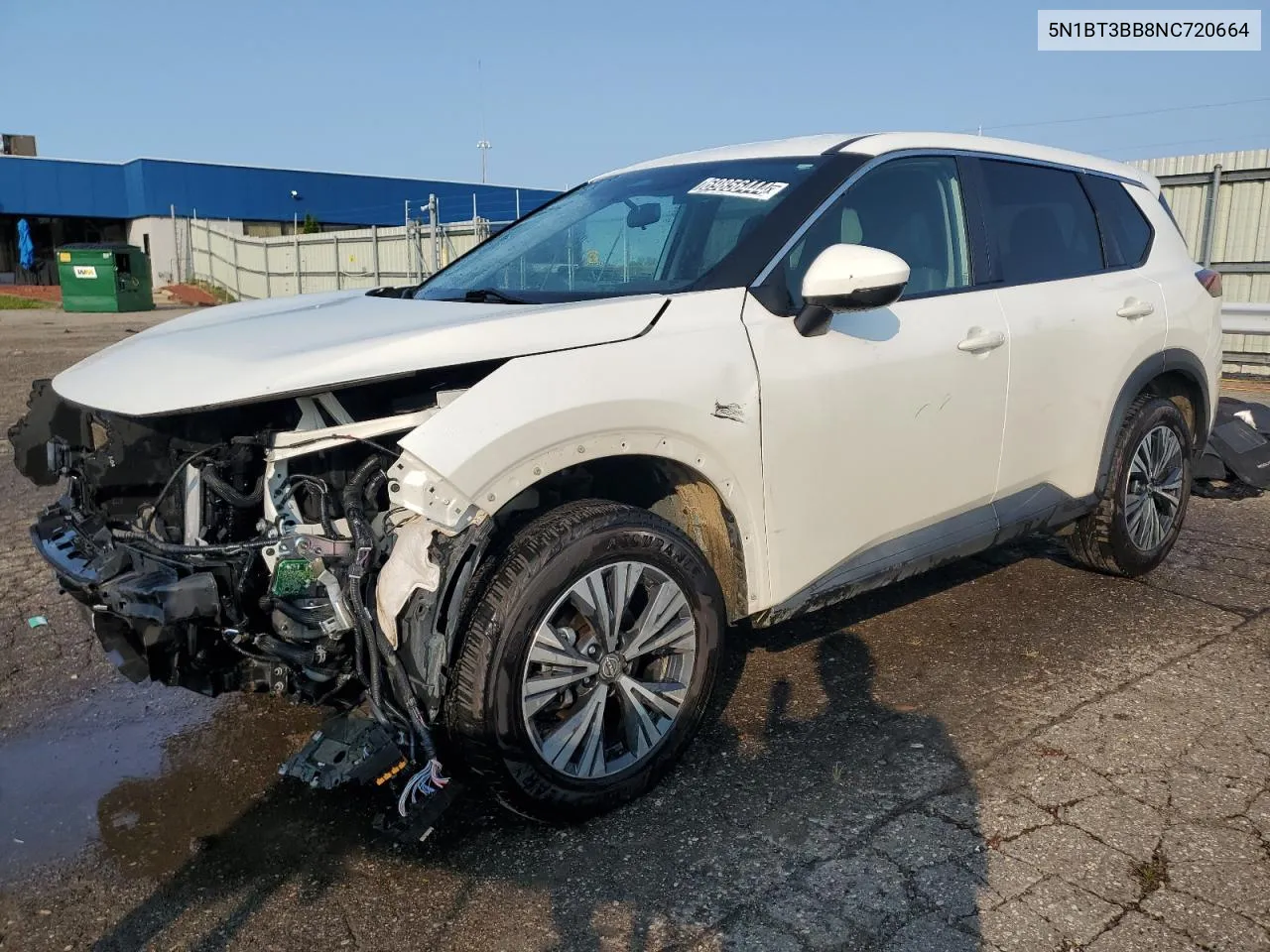 2022 Nissan Rogue Sv VIN: 5N1BT3BB8NC720664 Lot: 69856444