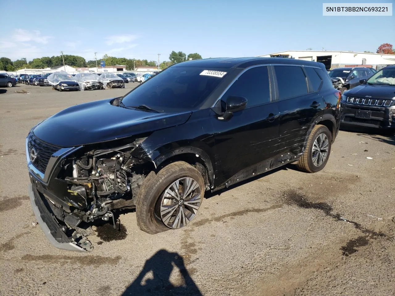 2022 Nissan Rogue Sv VIN: 5N1BT3BB2NC693221 Lot: 70338554