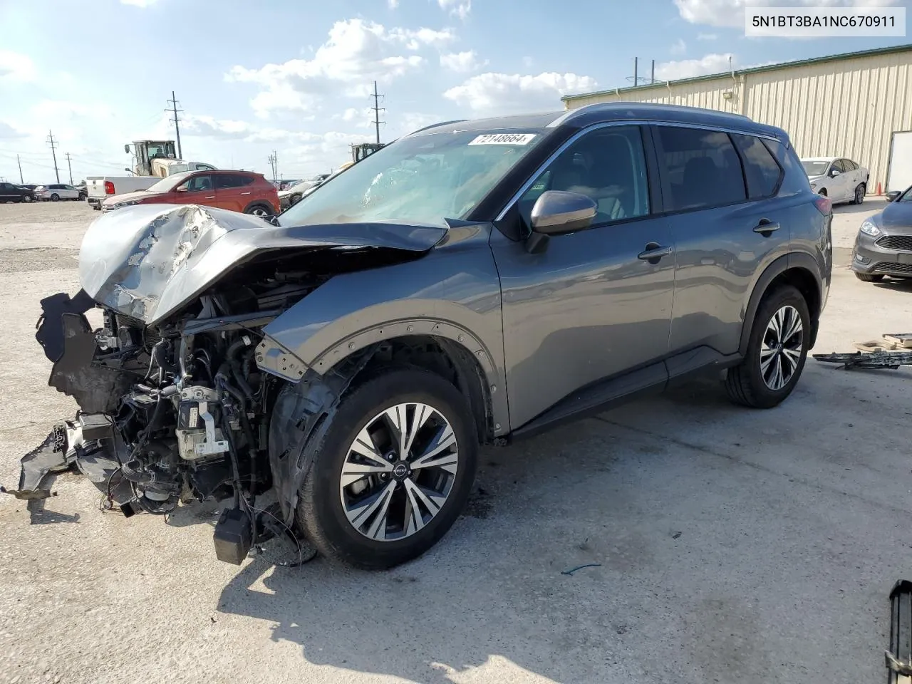 2022 Nissan Rogue Sv VIN: 5N1BT3BA1NC670911 Lot: 72148664