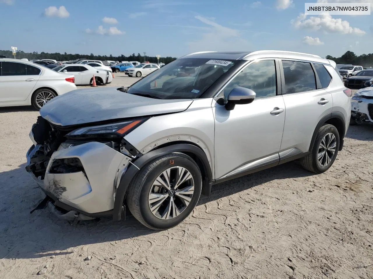 2022 Nissan Rogue Sv VIN: JN8BT3BA7NW043735 Lot: 72588434