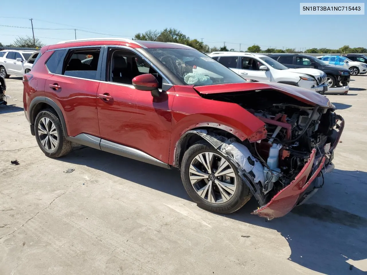 2022 Nissan Rogue Sv VIN: 5N1BT3BA1NC715443 Lot: 73030714