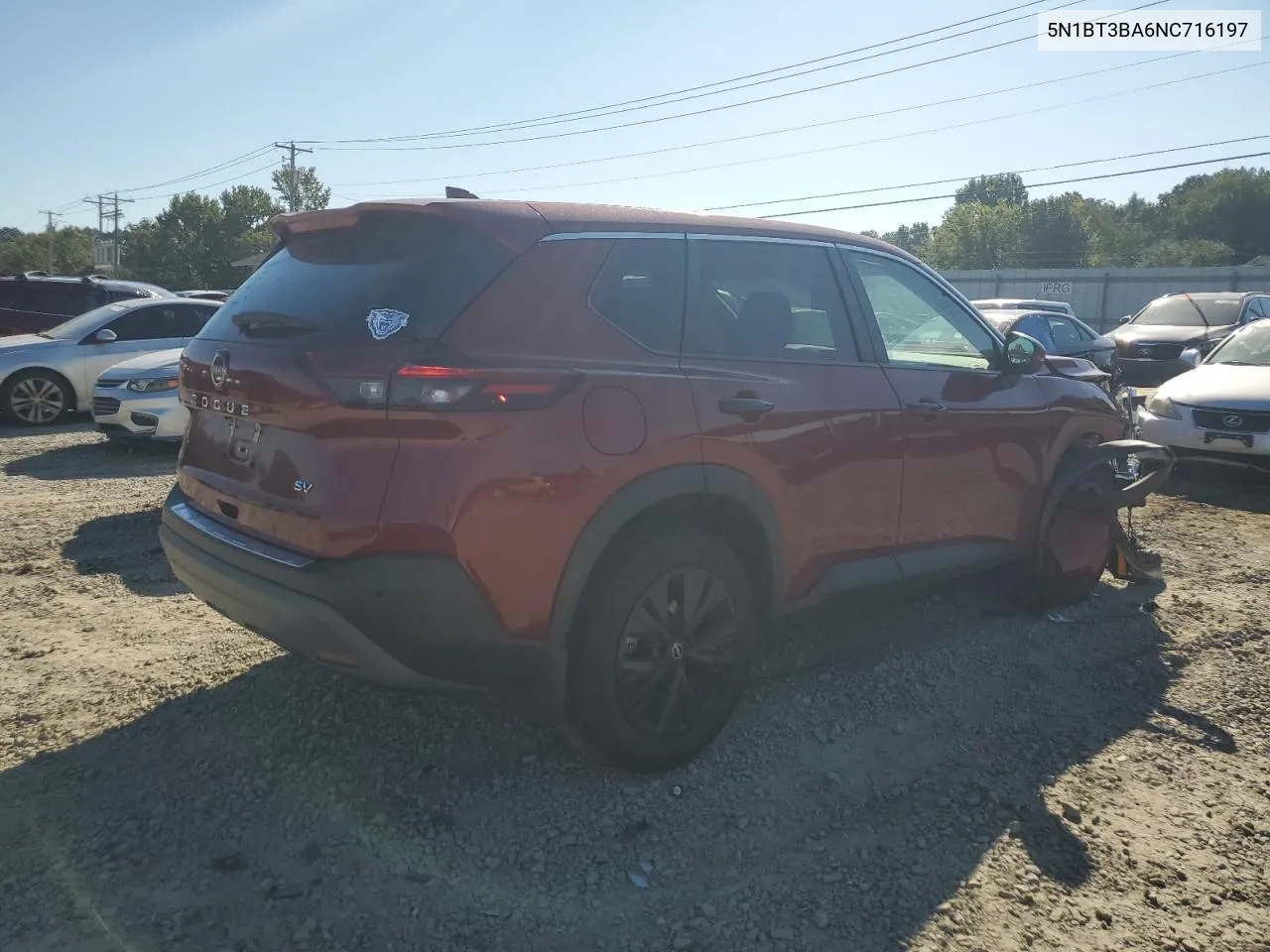 2022 Nissan Rogue Sv VIN: 5N1BT3BA6NC716197 Lot: 73357684