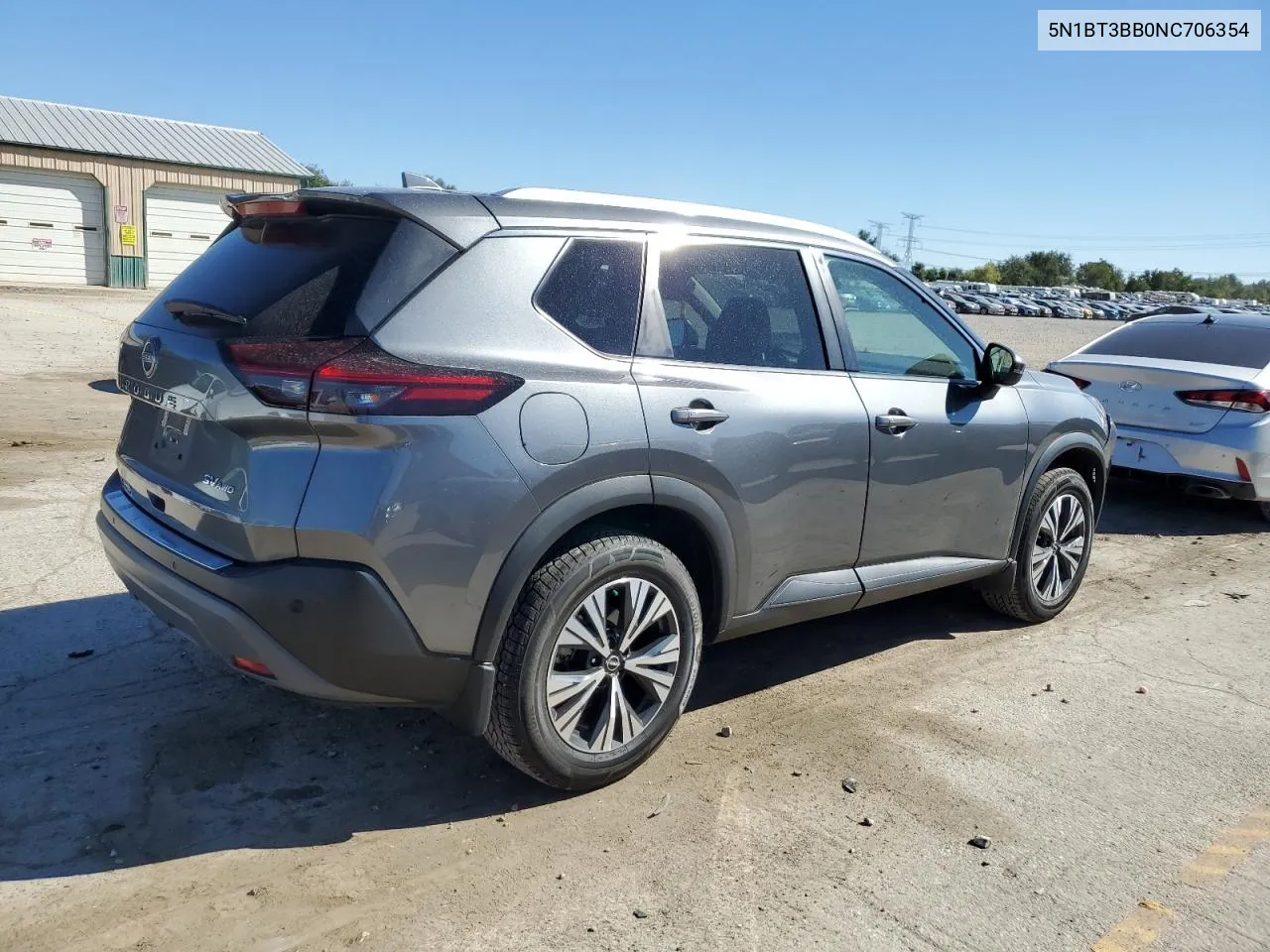 2022 Nissan Rogue Sv VIN: 5N1BT3BB0NC706354 Lot: 74491084