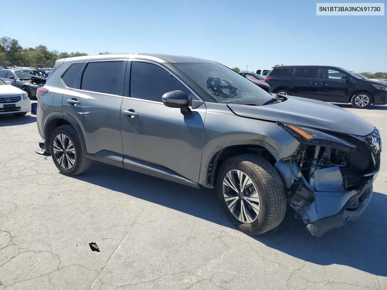 2022 Nissan Rogue Sv VIN: 5N1BT3BA3NC691730 Lot: 74886454