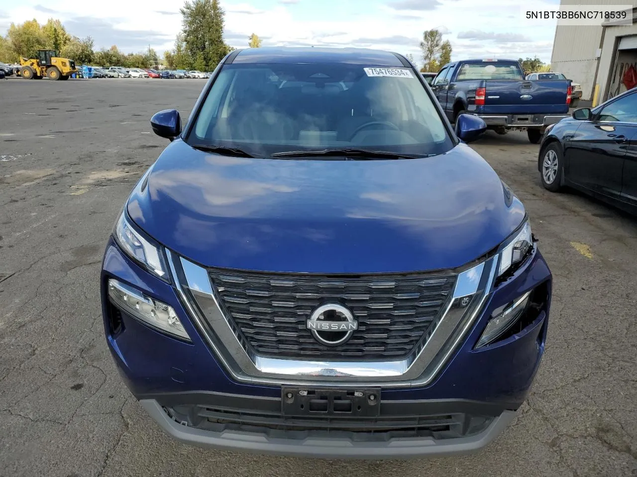 2022 Nissan Rogue Sv VIN: 5N1BT3BB6NC718539 Lot: 75476534