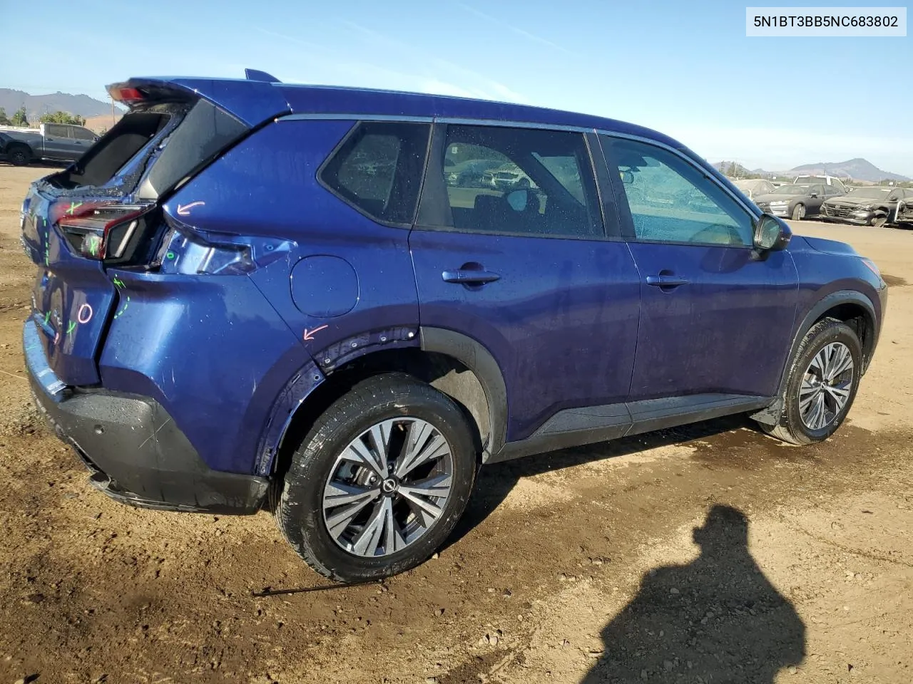 5N1BT3BB5NC683802 2022 Nissan Rogue Sv