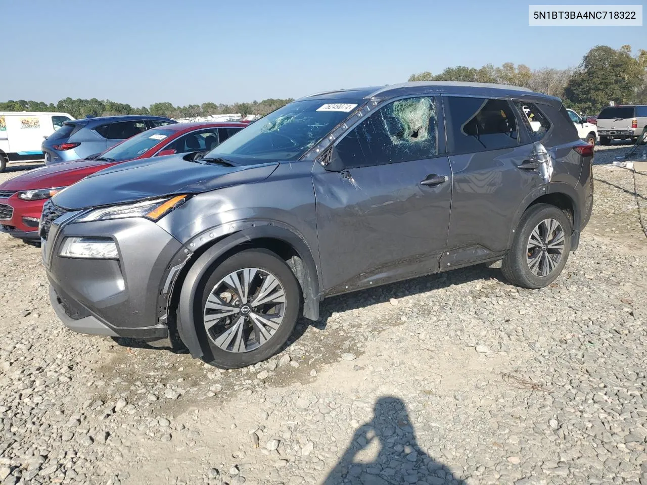 2022 Nissan Rogue Sv VIN: 5N1BT3BA4NC718322 Lot: 76249074