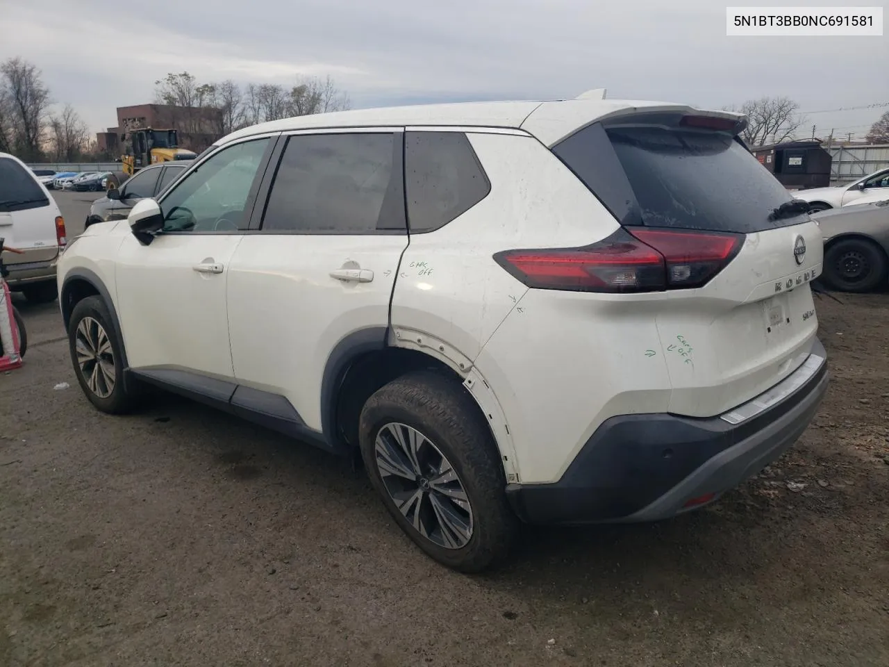 2022 Nissan Rogue Sv VIN: 5N1BT3BB0NC691581 Lot: 78020854