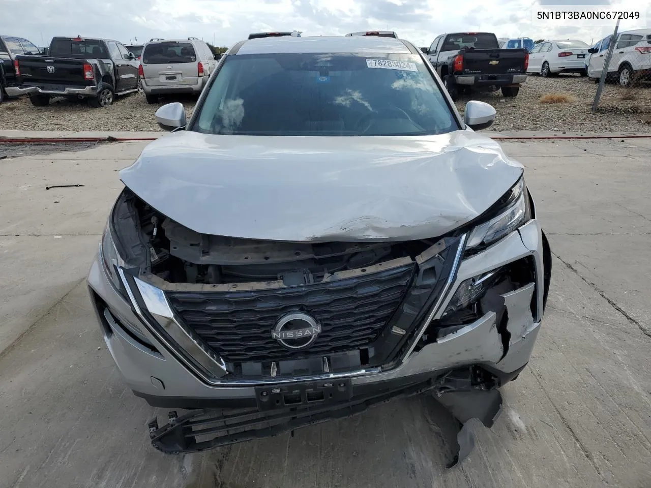 2022 Nissan Rogue Sv VIN: 5N1BT3BA0NC672049 Lot: 78283024