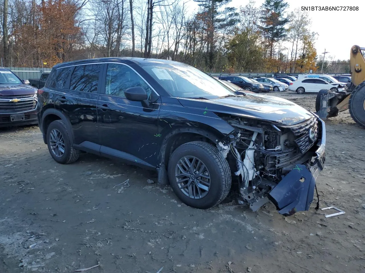 2022 Nissan Rogue S VIN: 5N1BT3AB6NC727808 Lot: 78819544