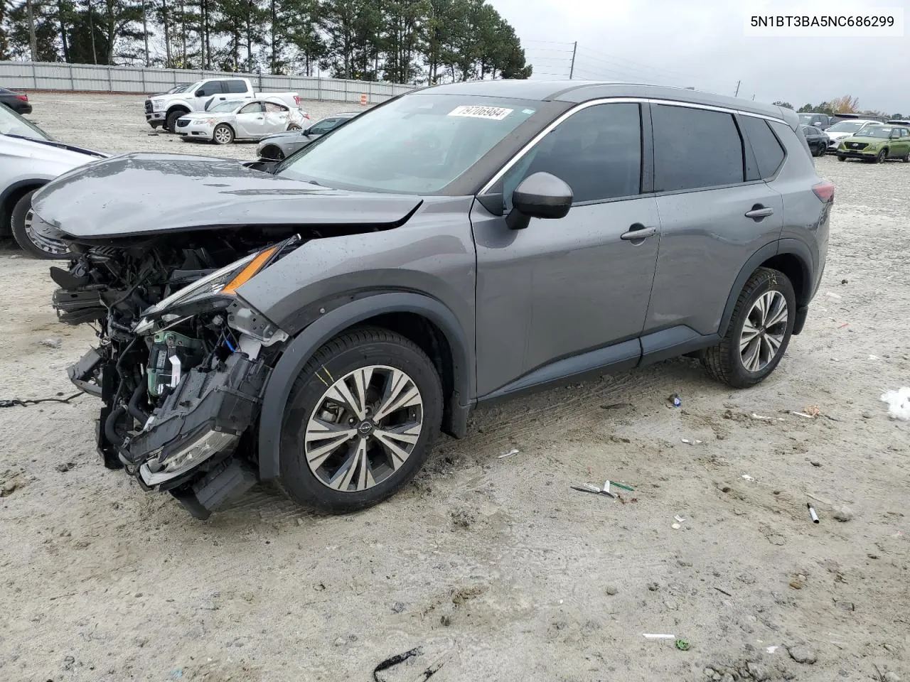 2022 Nissan Rogue Sv VIN: 5N1BT3BA5NC686299 Lot: 79706984