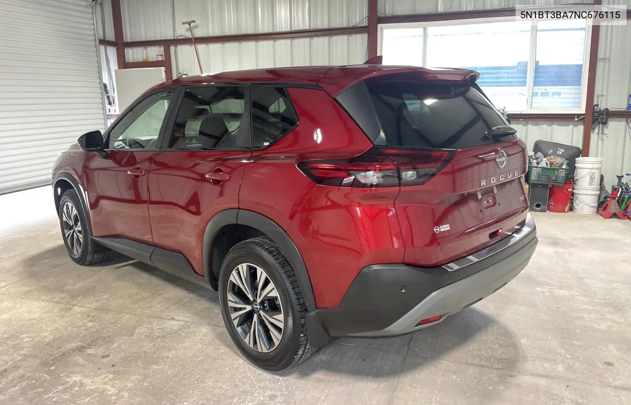 2022 Nissan Rogue Sv VIN: 5N1BT3BA7NC676115 Lot: 80084934