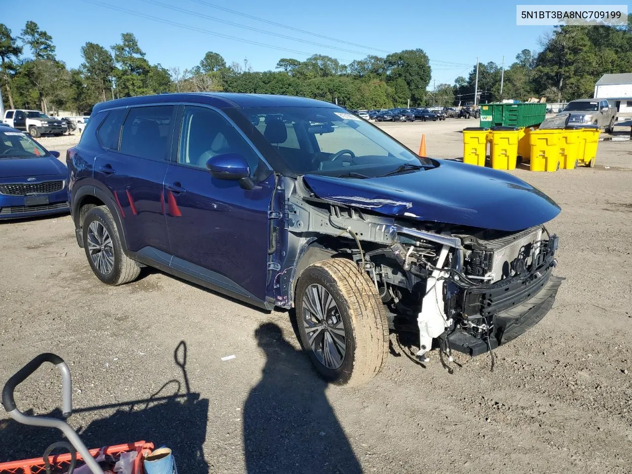 2022 Nissan Rogue Sv VIN: 5N1BT3BA8NC709199 Lot: 81215974