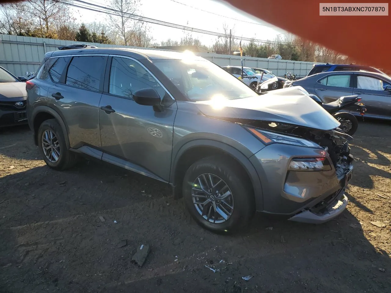 2022 Nissan Rogue S VIN: 5N1BT3ABXNC707870 Lot: 81234334