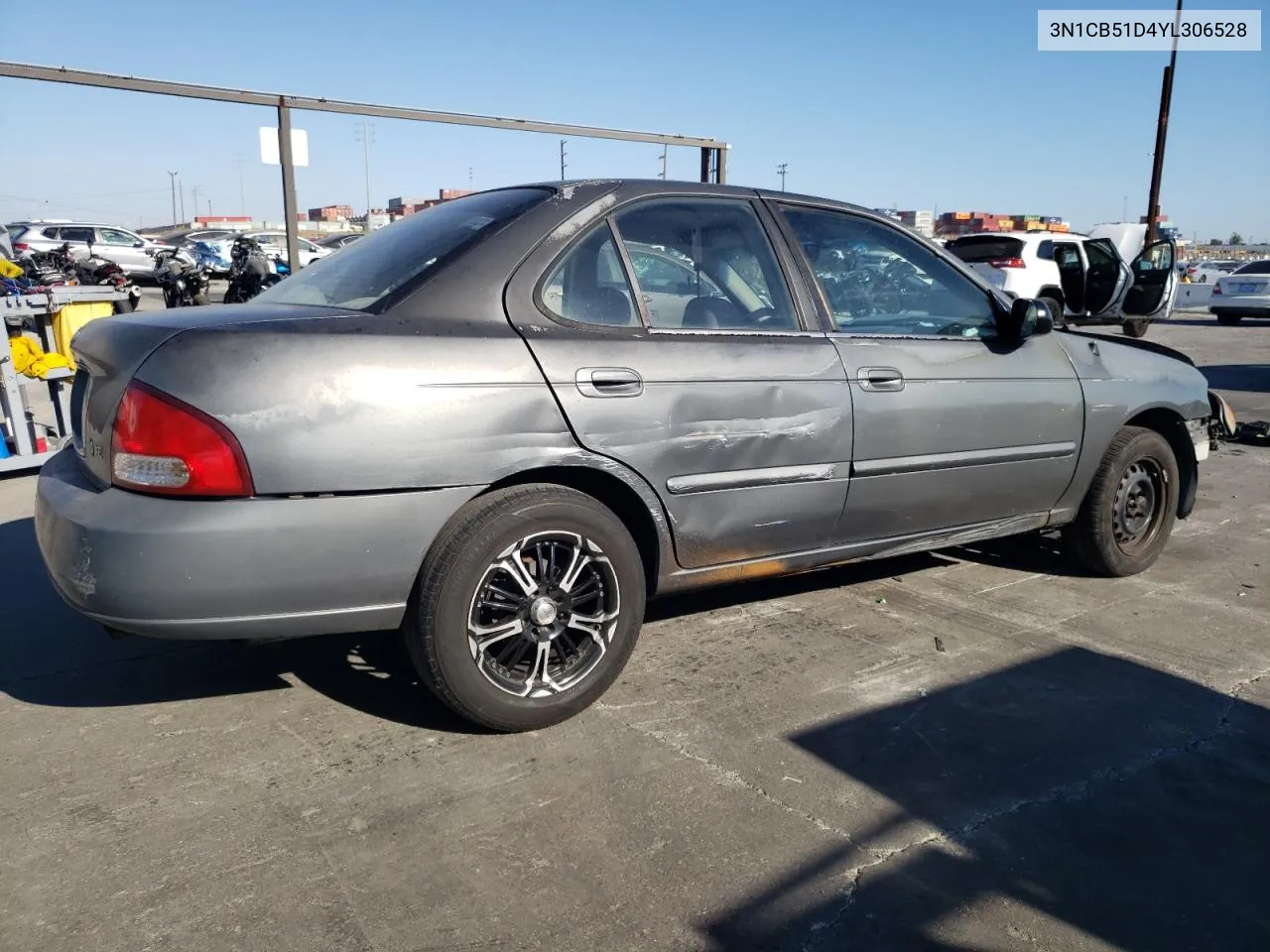 2000 Nissan Sentra Base VIN: 3N1CB51D4YL306528 Lot: 70228714