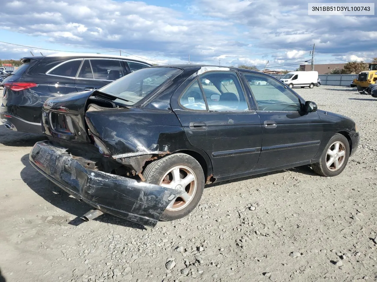 2000 Nissan Sentra Se VIN: 3N1BB51D3YL100743 Lot: 76114304