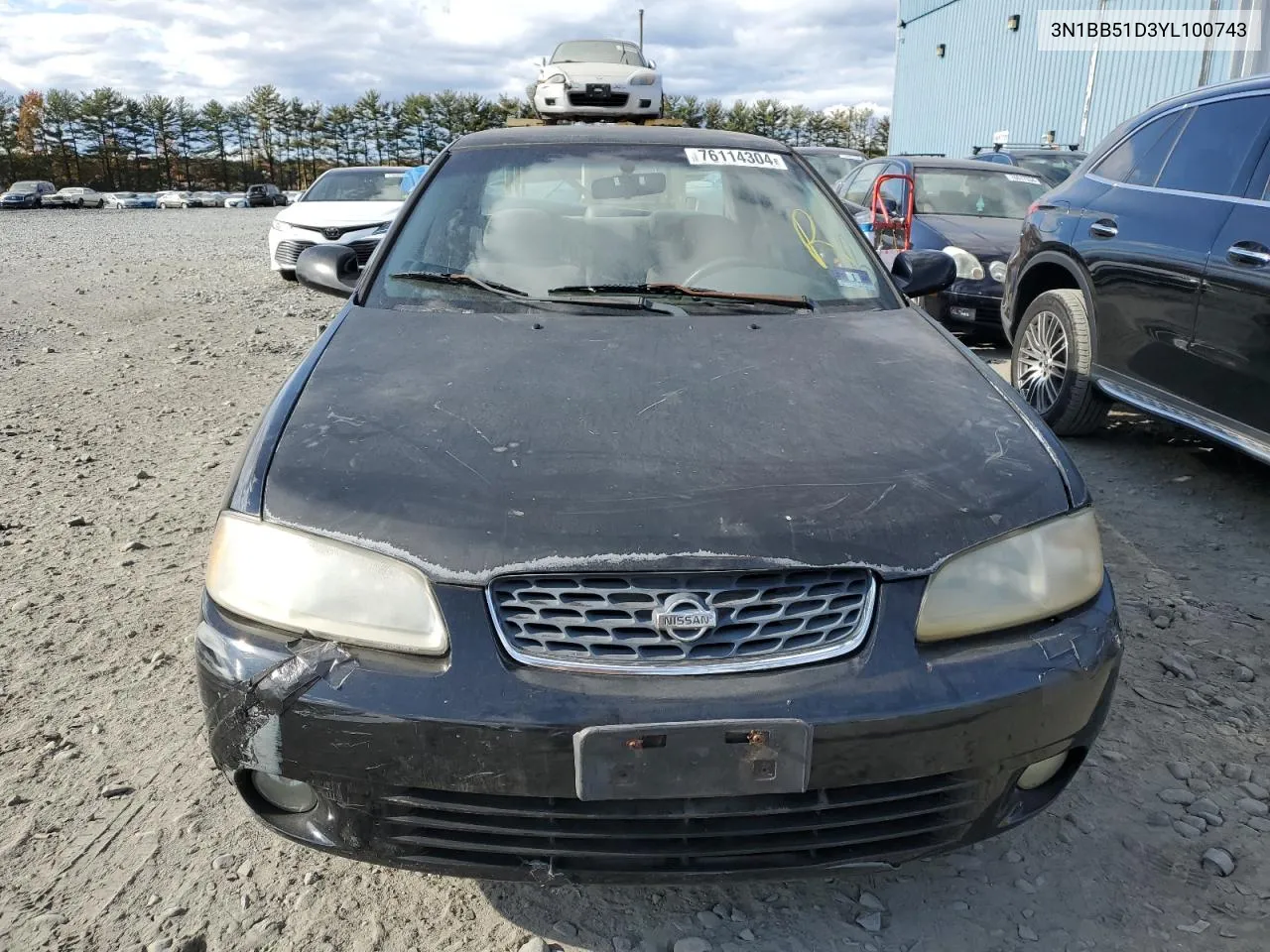 2000 Nissan Sentra Se VIN: 3N1BB51D3YL100743 Lot: 76114304