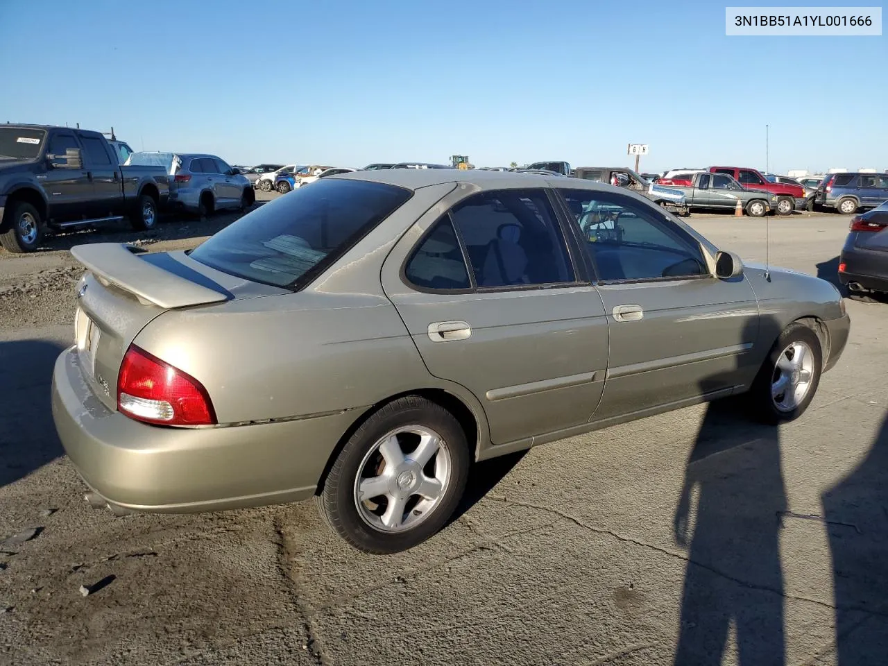 2000 Nissan Sentra Se VIN: 3N1BB51A1YL001666 Lot: 78888954