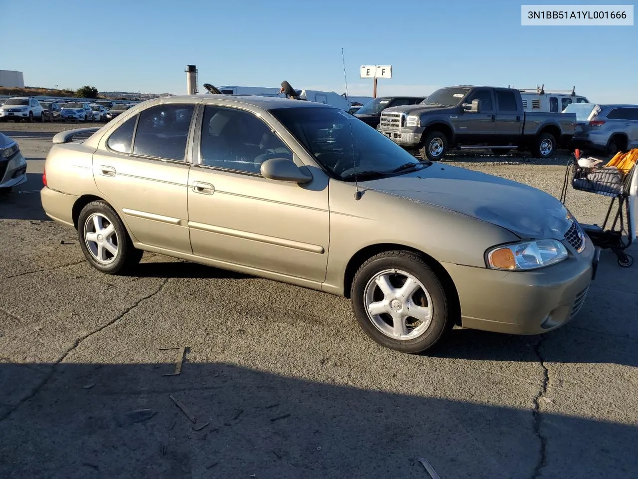 2000 Nissan Sentra Se VIN: 3N1BB51A1YL001666 Lot: 78888954