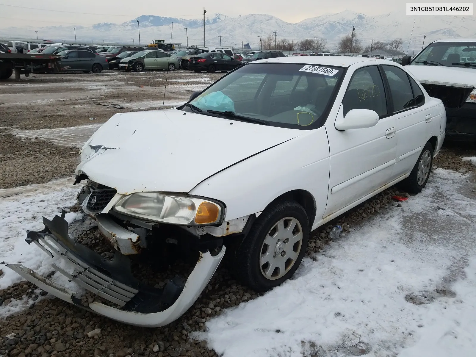 2001 Nissan Sentra Xe VIN: 3N1CB51D81L446202 Lot: 55277213