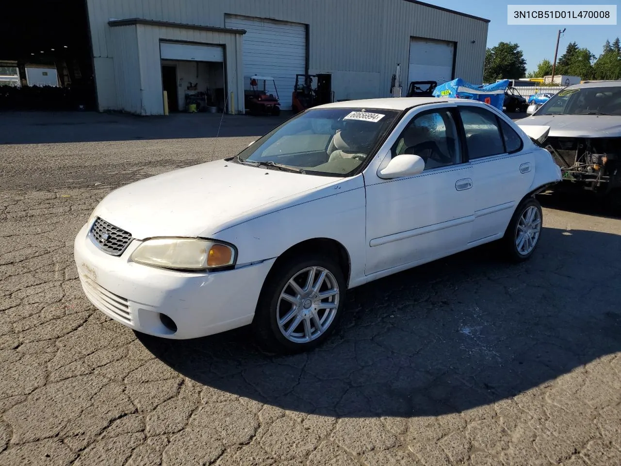 2001 Nissan Sentra Xe VIN: 3N1CB51D01L470008 Lot: 60656994