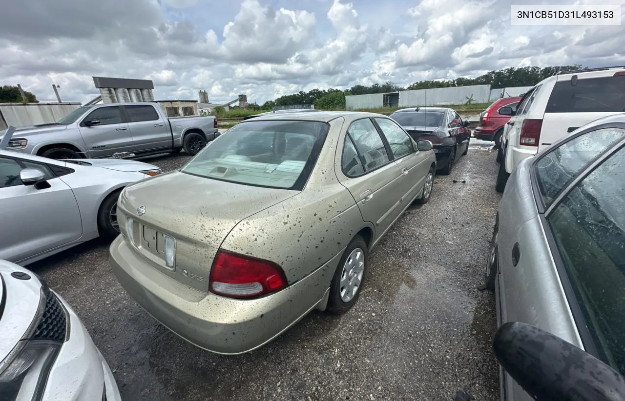 2001 Nissan Sentra Xe VIN: 3N1CB51D31L493153 Lot: 71422484