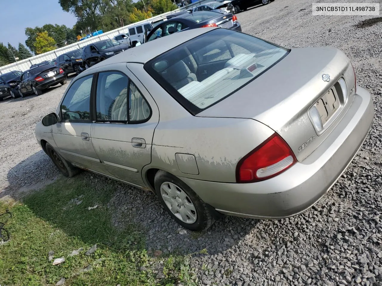 2001 Nissan Sentra Xe VIN: 3N1CB51D11L498738 Lot: 72020064