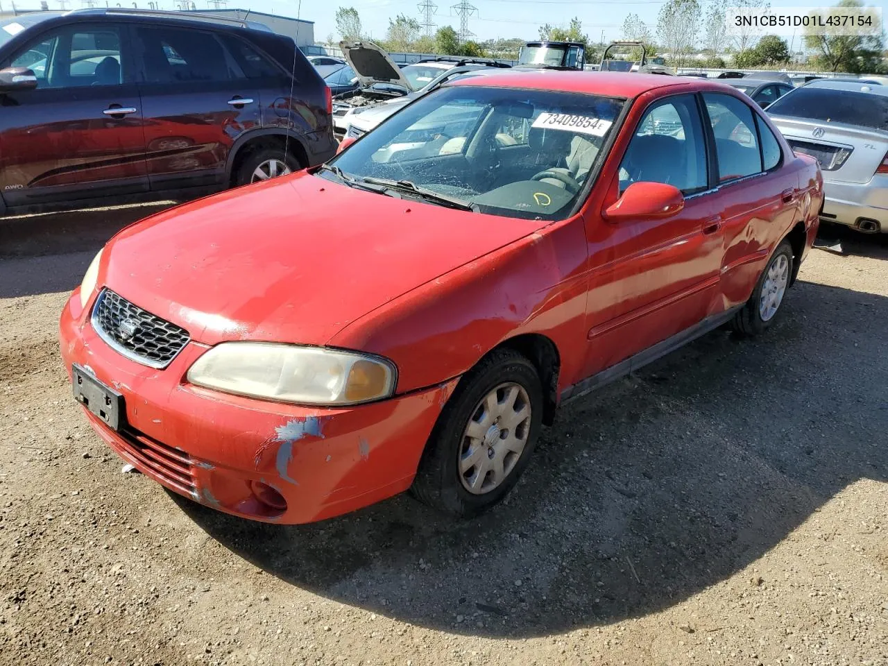 2001 Nissan Sentra Xe VIN: 3N1CB51D01L437154 Lot: 73409854