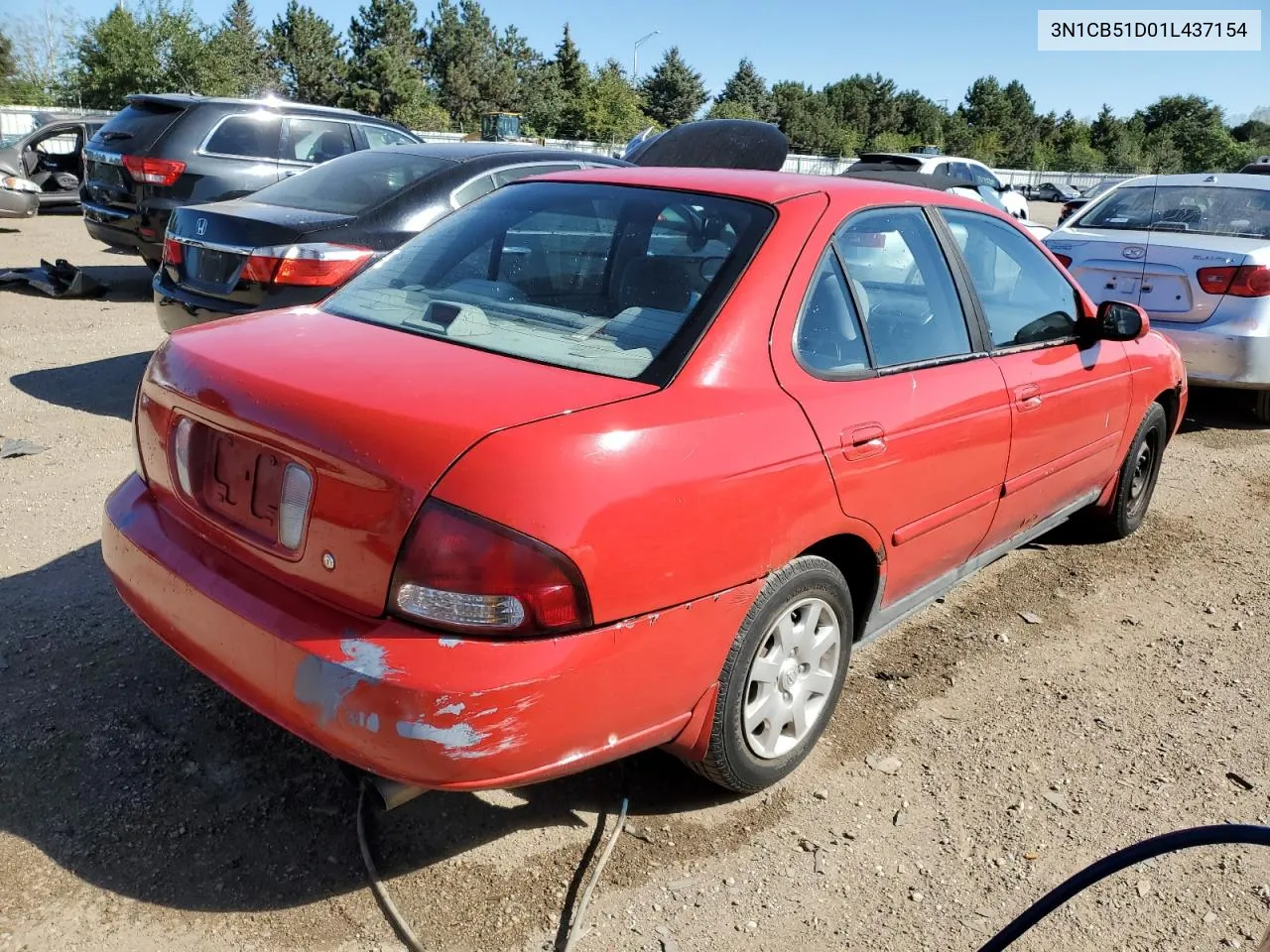 2001 Nissan Sentra Xe VIN: 3N1CB51D01L437154 Lot: 73409854