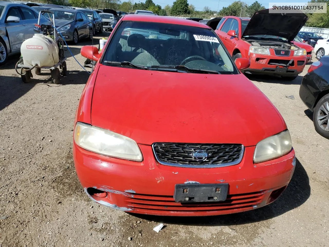 2001 Nissan Sentra Xe VIN: 3N1CB51D01L437154 Lot: 73409854