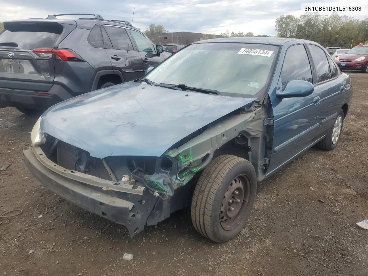 2001 Nissan Sentra Xe VIN: 3N1CB51D31L516303 Lot: 74855134