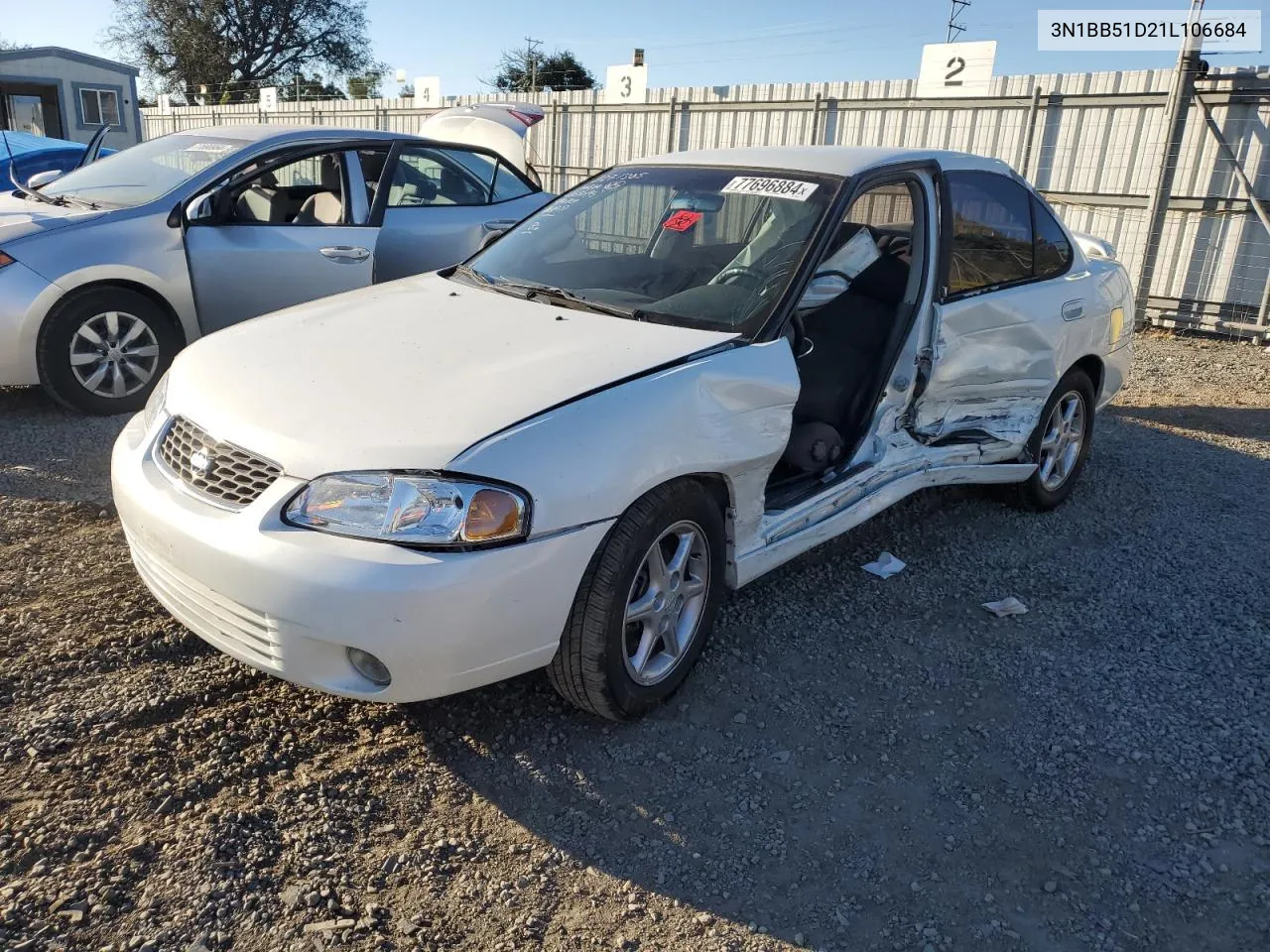 2001 Nissan Sentra Se VIN: 3N1BB51D21L106684 Lot: 77696884