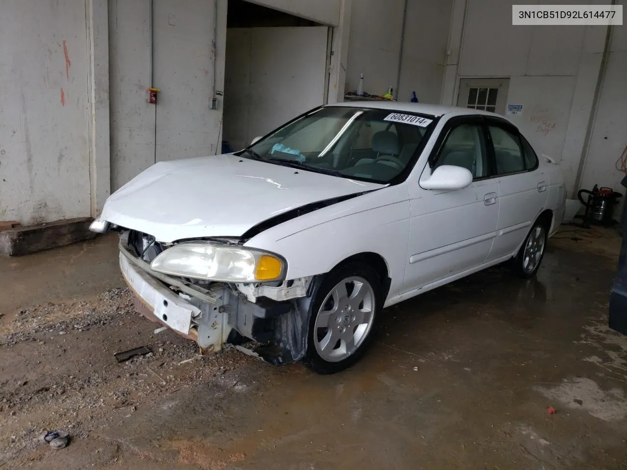 2002 Nissan Sentra Xe VIN: 3N1CB51D92L614477 Lot: 60831014