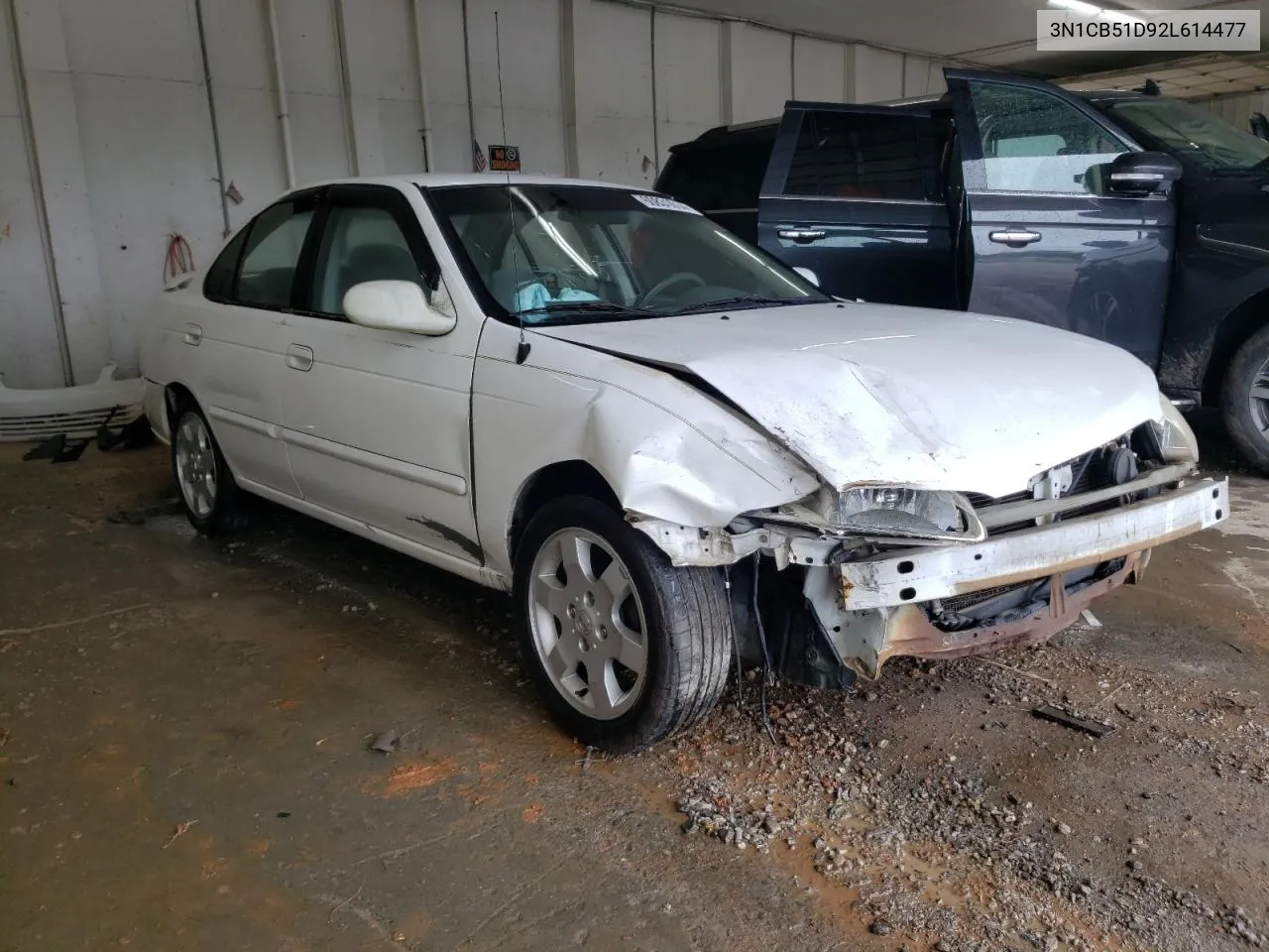 2002 Nissan Sentra Xe VIN: 3N1CB51D92L614477 Lot: 60831014