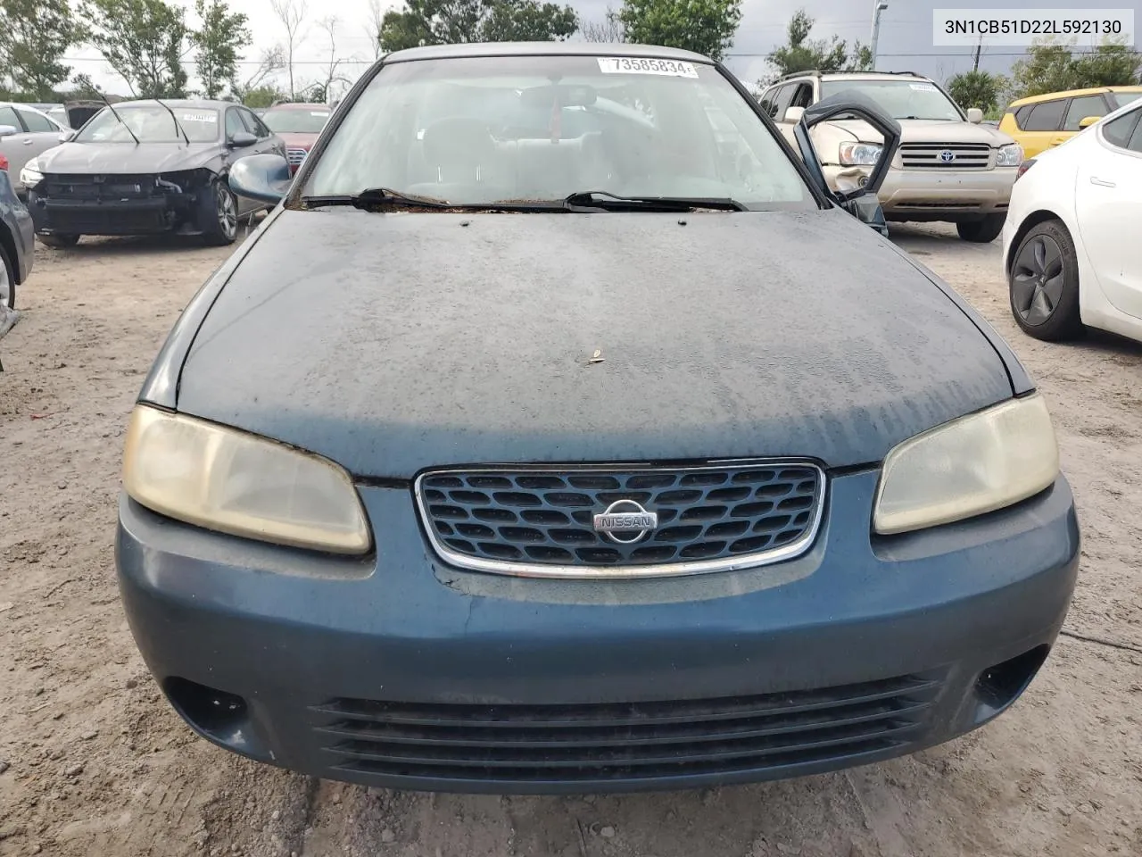 2002 Nissan Sentra Xe VIN: 3N1CB51D22L592130 Lot: 73585834