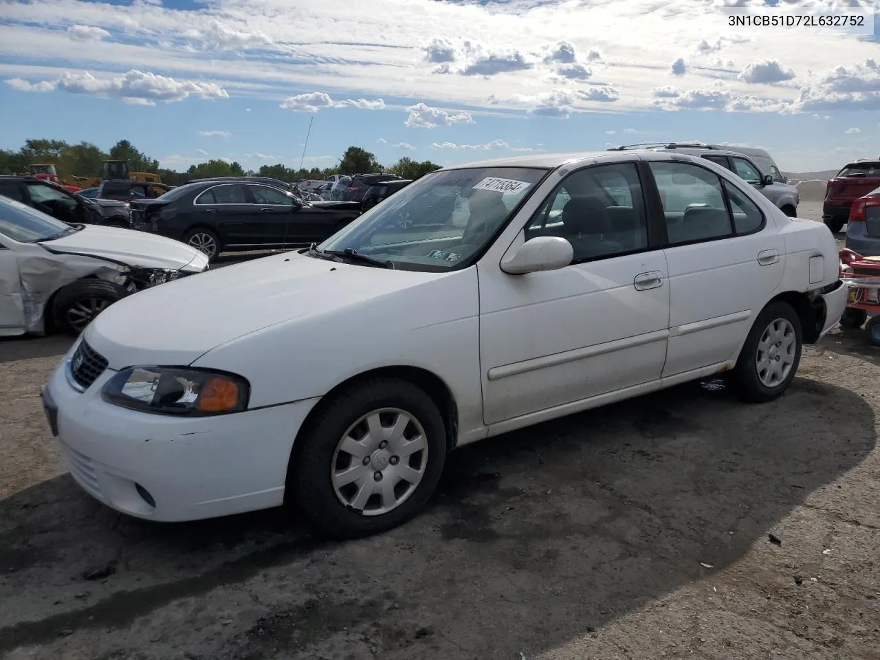 2002 Nissan Sentra Xe VIN: 3N1CB51D72L632752 Lot: 74715364