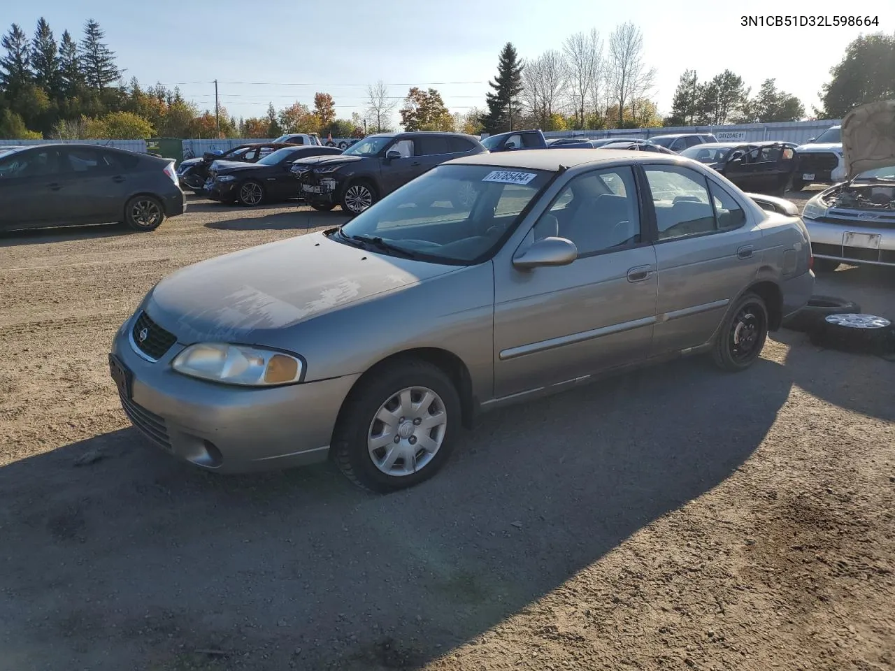 2002 Nissan Sentra Xe VIN: 3N1CB51D32L598664 Lot: 76785454