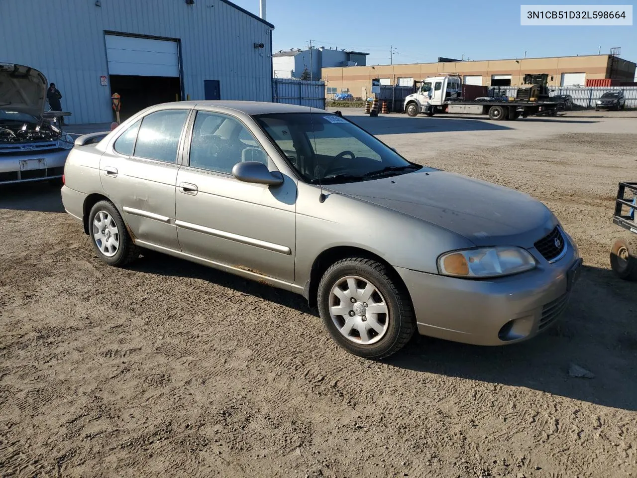 2002 Nissan Sentra Xe VIN: 3N1CB51D32L598664 Lot: 76785454