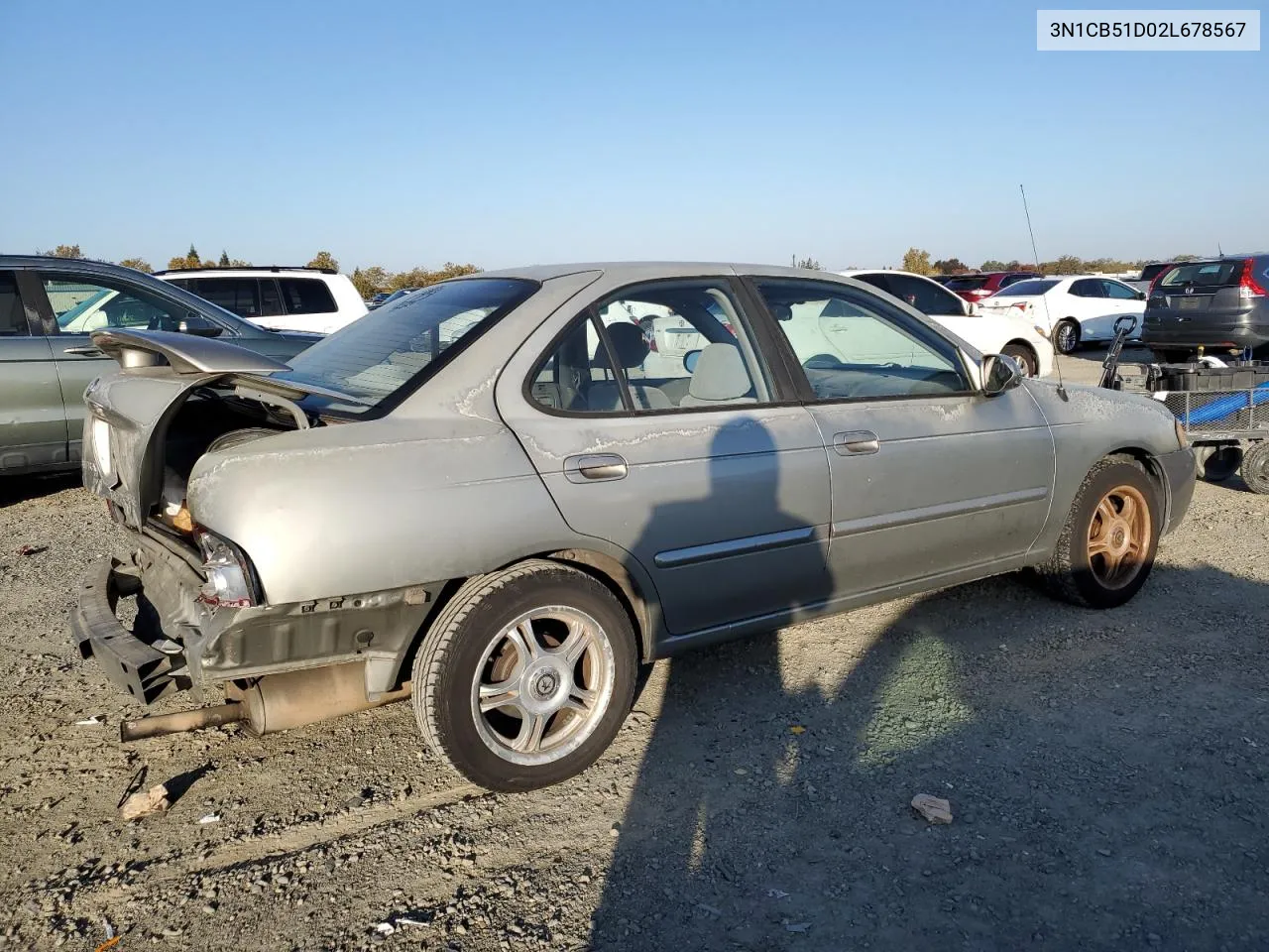 2002 Nissan Sentra Xe VIN: 3N1CB51D02L678567 Lot: 79155384