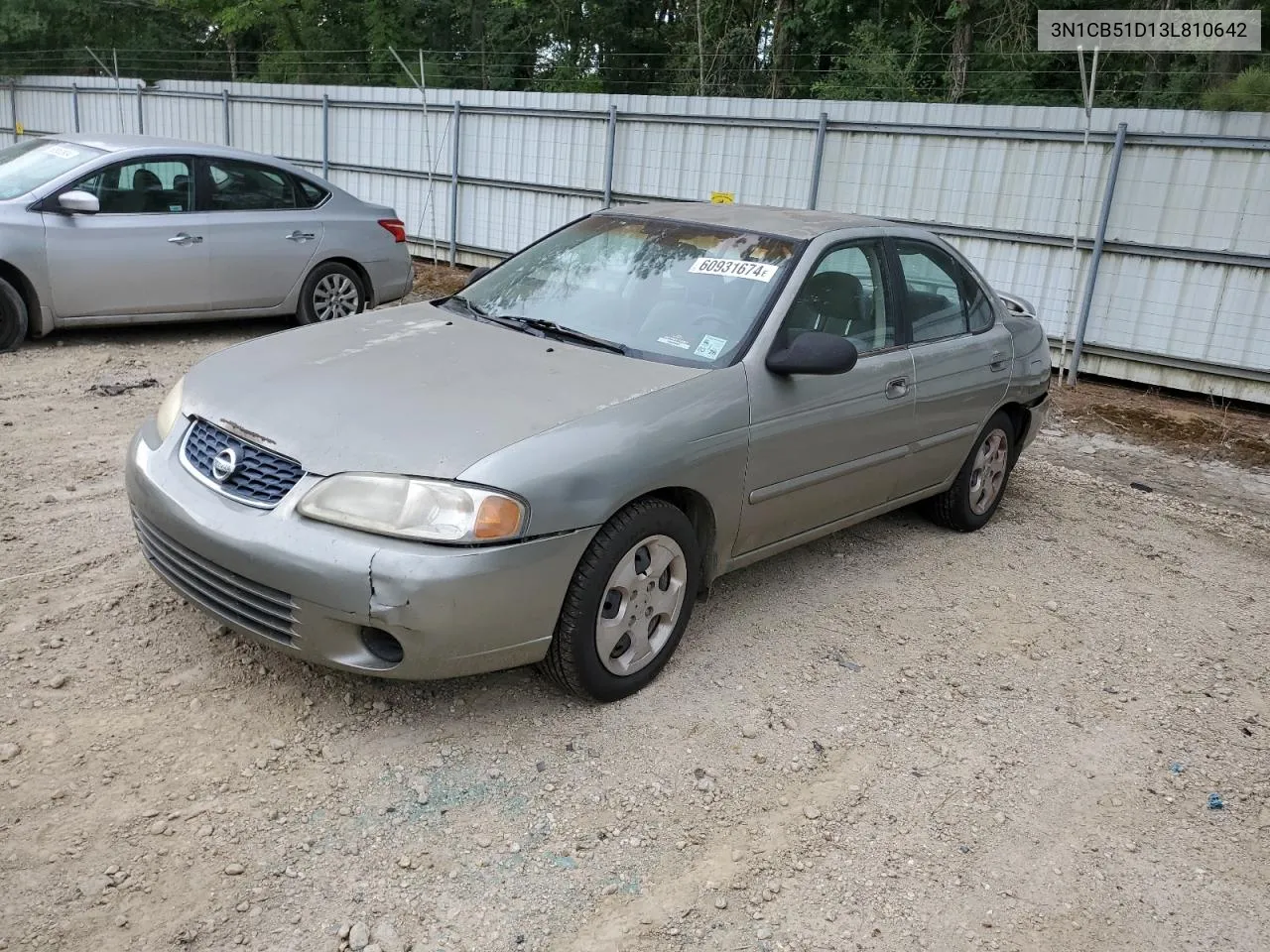 2003 Nissan Sentra Xe VIN: 3N1CB51D13L810642 Lot: 60931674