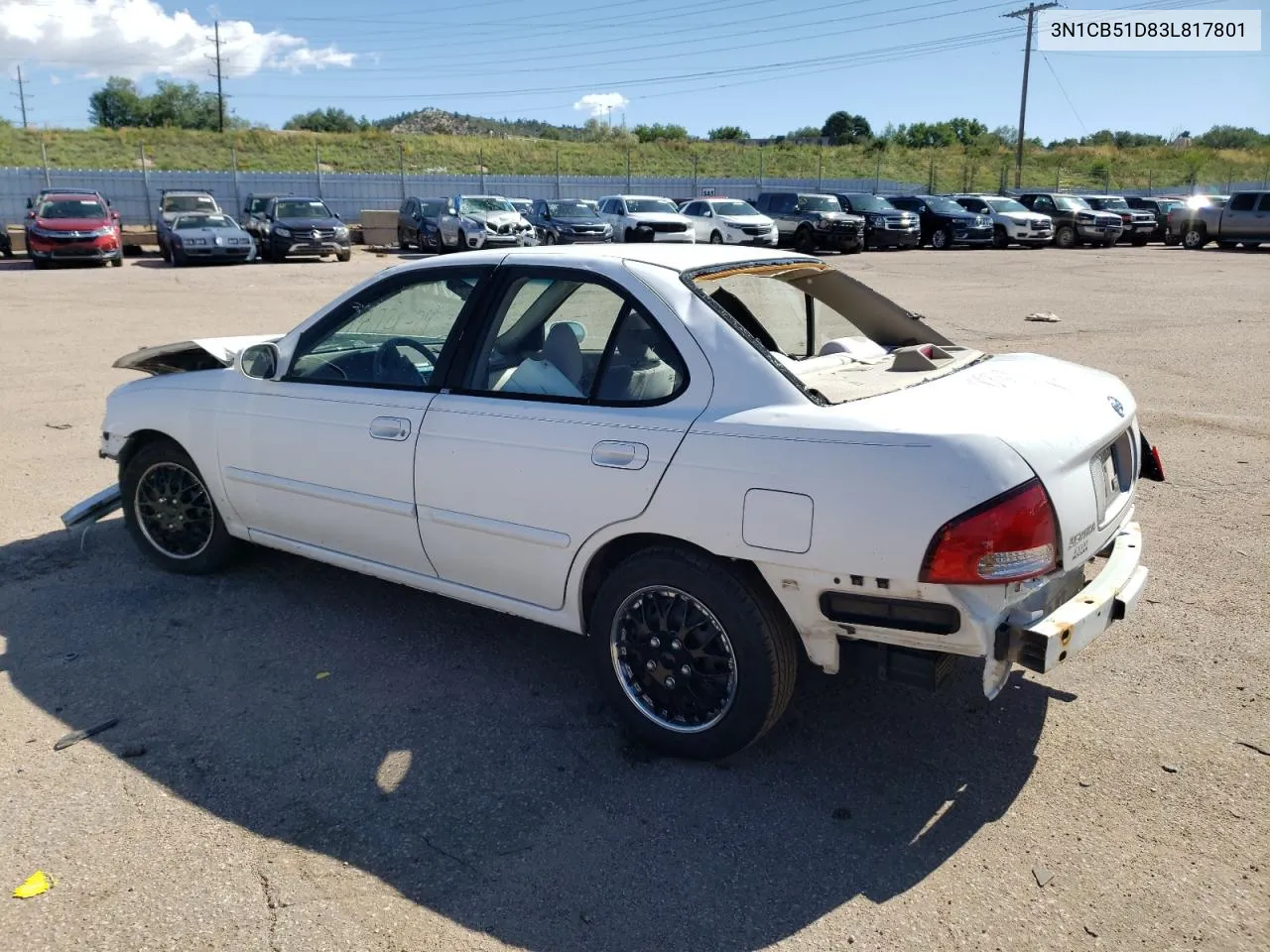 2003 Nissan Sentra Xe VIN: 3N1CB51D83L817801 Lot: 66761514