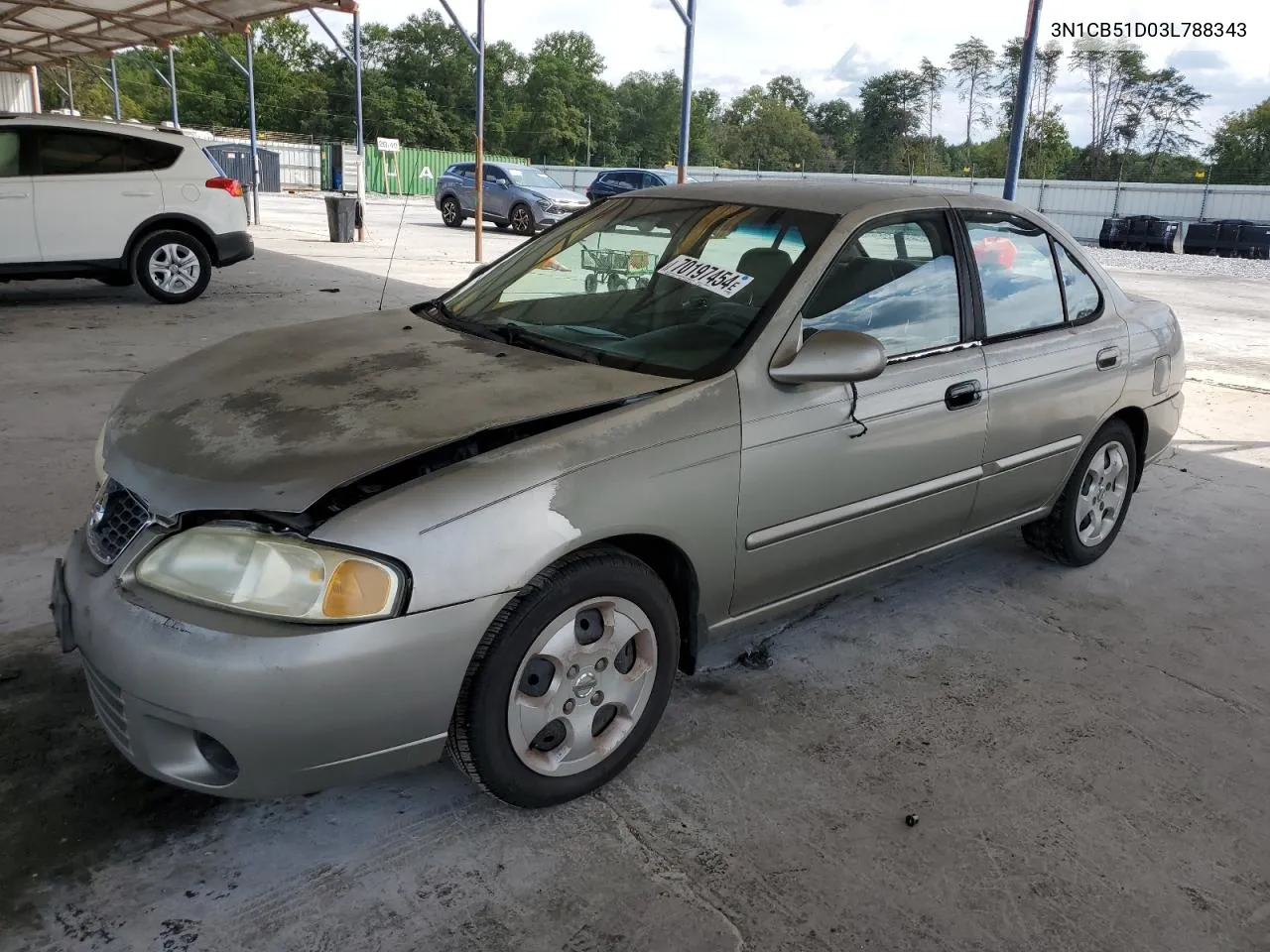 2003 Nissan Sentra Xe VIN: 3N1CB51D03L788343 Lot: 70197454