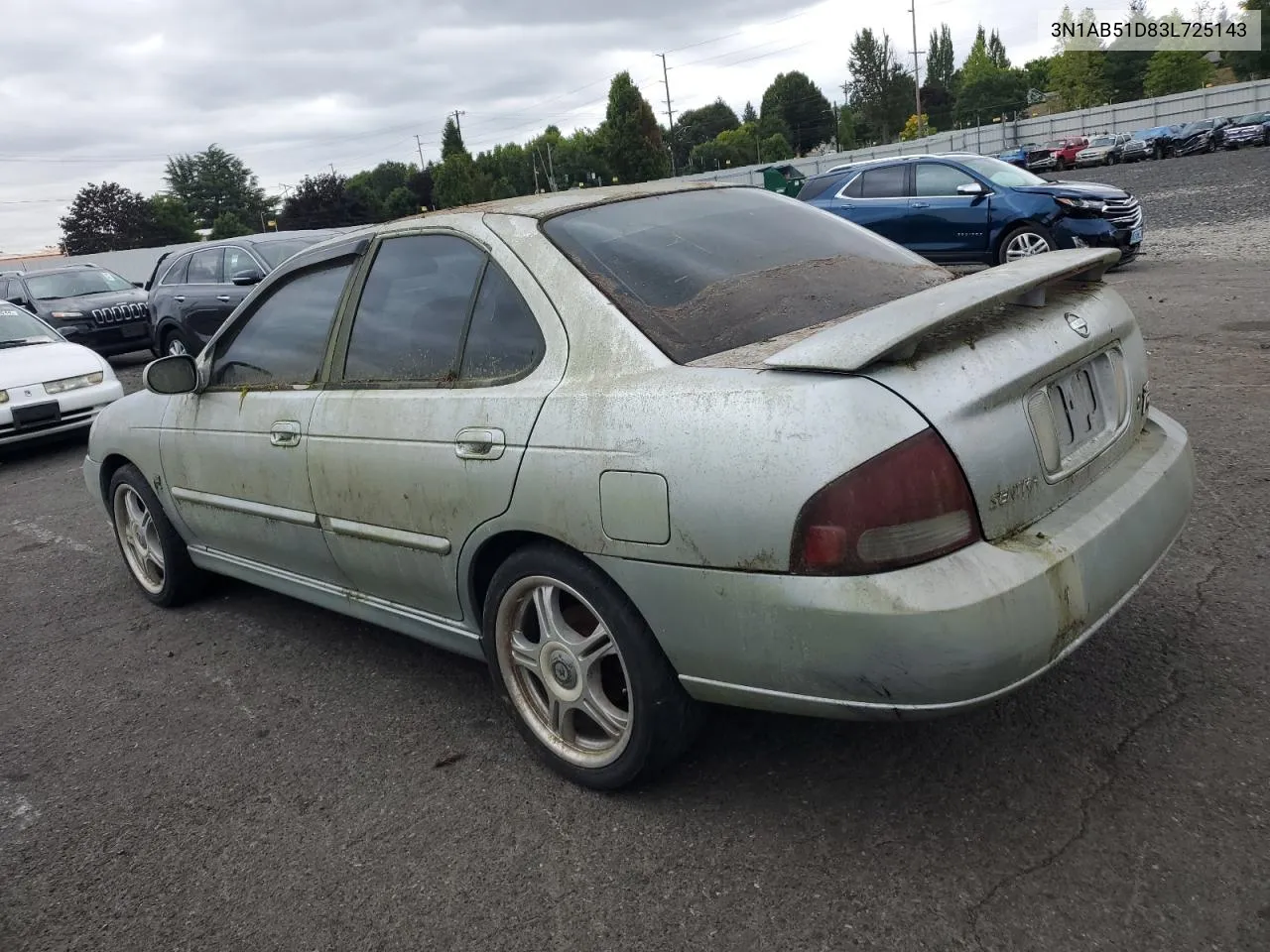 2003 Nissan Sentra Se-R Spec V VIN: 3N1AB51D83L725143 Lot: 72162514