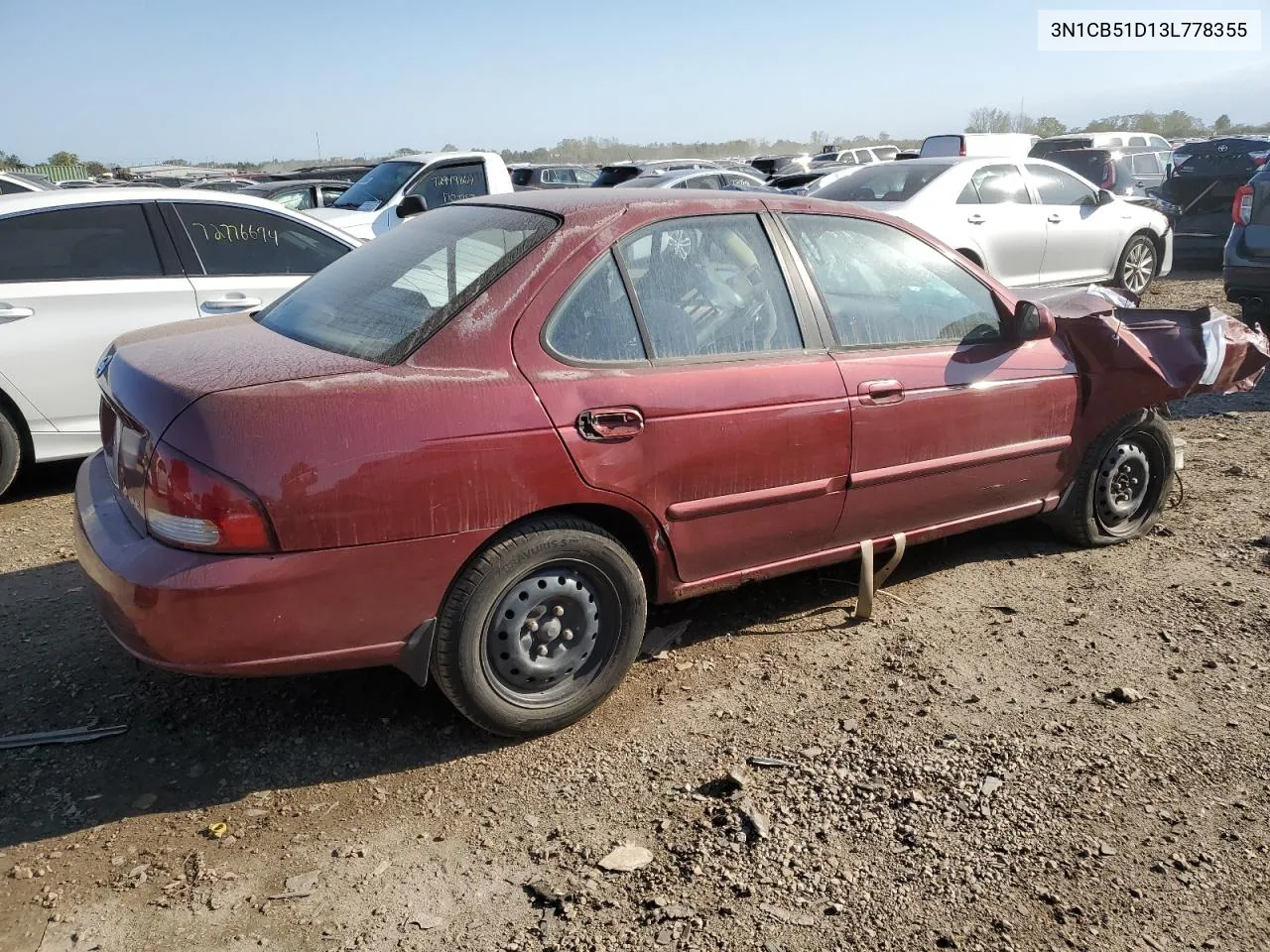 2003 Nissan Sentra Xe VIN: 3N1CB51D13L778355 Lot: 72780974