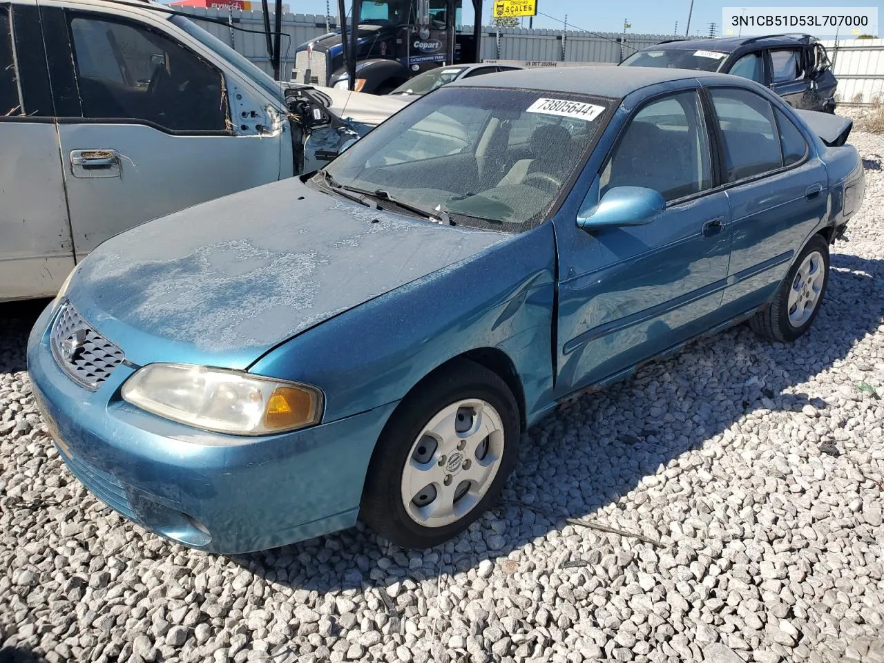 2003 Nissan Sentra Xe VIN: 3N1CB51D53L707000 Lot: 73805644