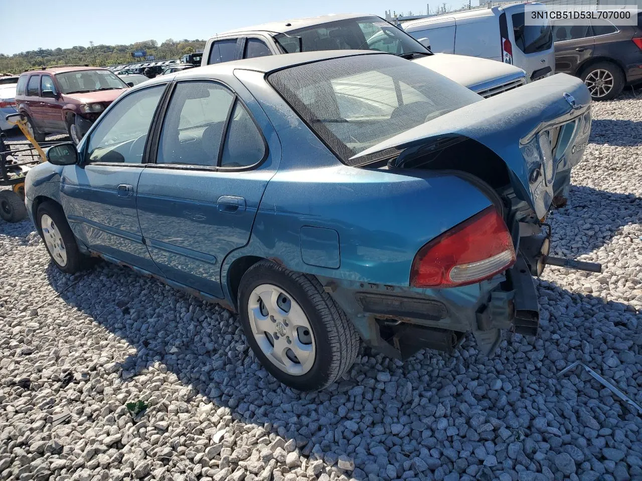 2003 Nissan Sentra Xe VIN: 3N1CB51D53L707000 Lot: 73805644