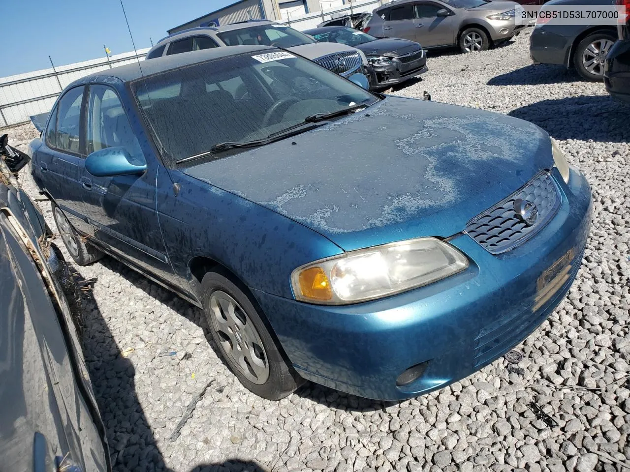 2003 Nissan Sentra Xe VIN: 3N1CB51D53L707000 Lot: 73805644