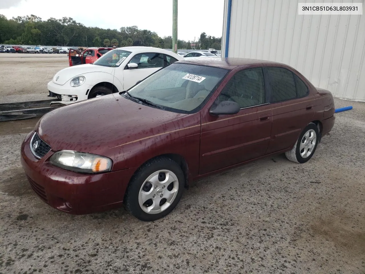 2003 Nissan Sentra Xe VIN: 3N1CB51D63L803931 Lot: 74128714