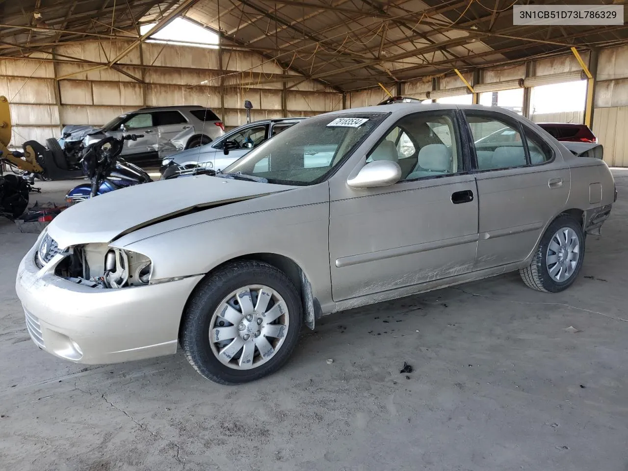 2003 Nissan Sentra Xe VIN: 3N1CB51D73L786329 Lot: 78183534