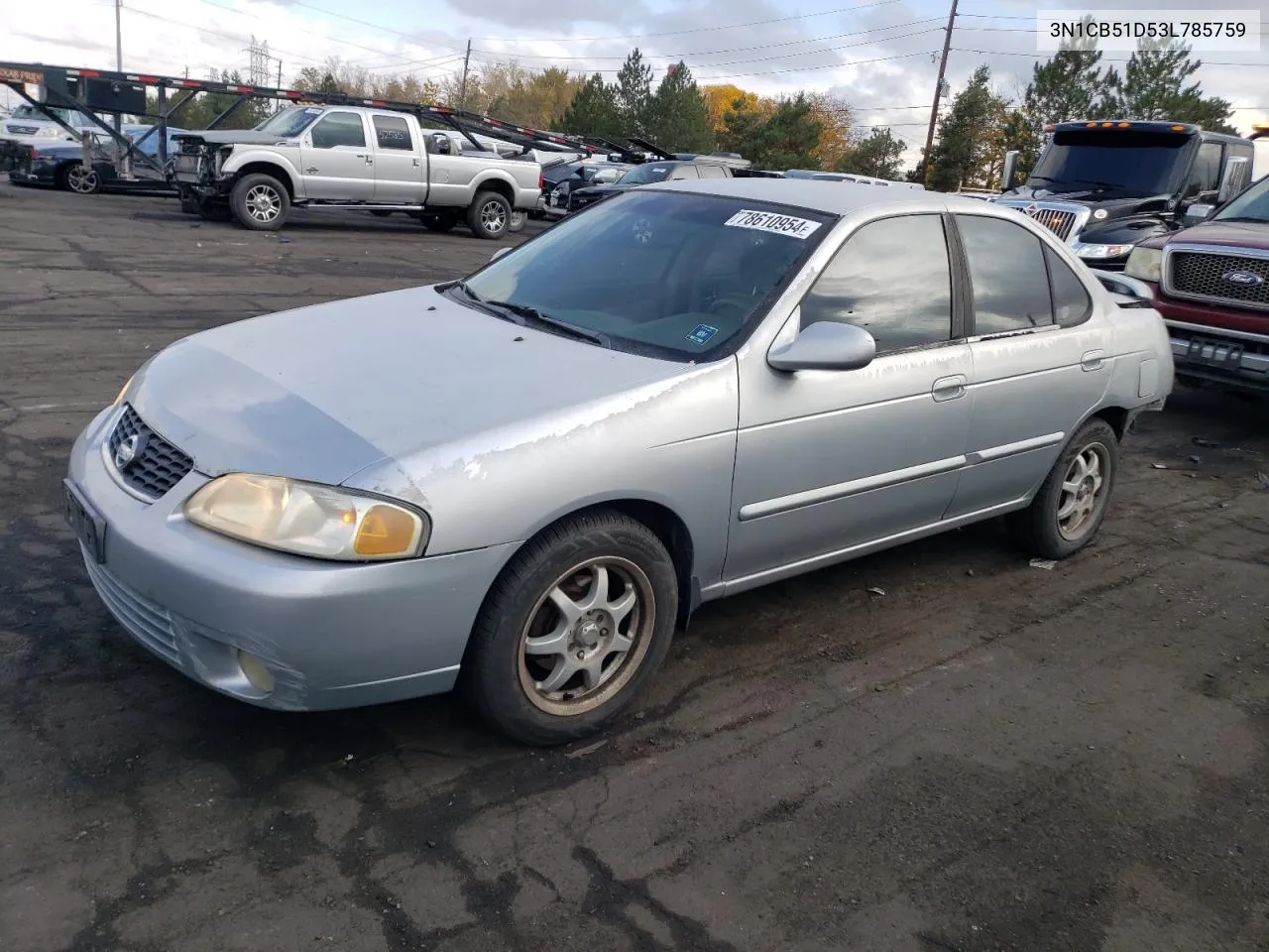 2003 Nissan Sentra Xe VIN: 3N1CB51D53L785759 Lot: 78610954